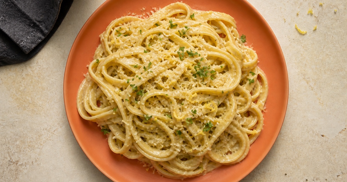 Overhead pasta photograph