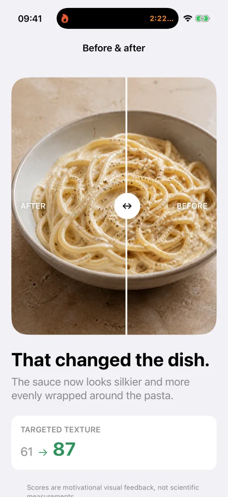 Fix This Dish before-and-after screen